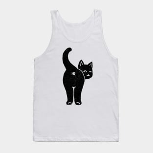 Hello Cat Butt Minimalist Black by Tobe Fonseca Tank Top